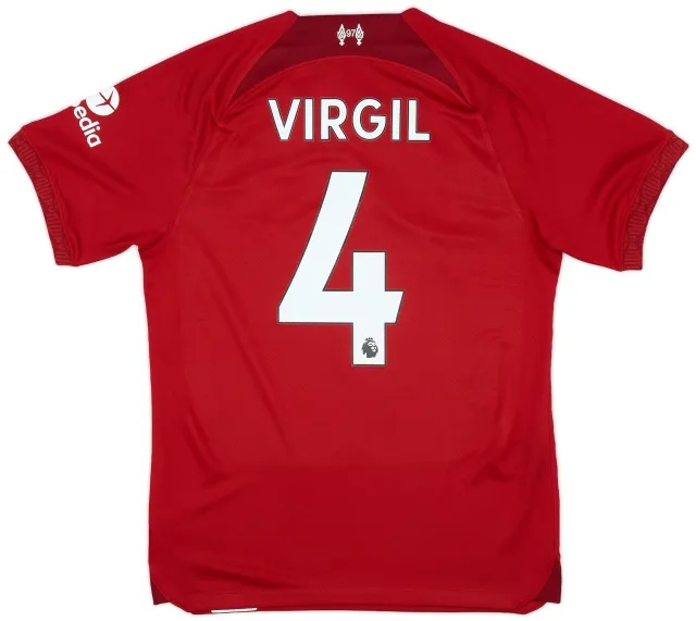 Nike 2022-23 Liverpool Home Shirt Virgil #4 - 8/10 - (S)