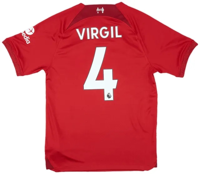 Nike 2022-23 Liverpool Home Shirt Virgil #4 - 9/10 - (S)