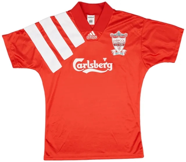 adidas 1992-93 Liverpool Centenary Home Shirt - 9/10 - (S)