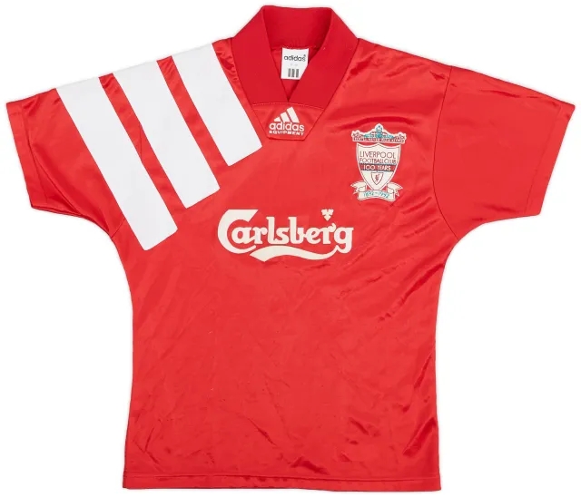 adidas 1992-93 Liverpool Centenary Home Shirt - 8/10 - (M.Boys)