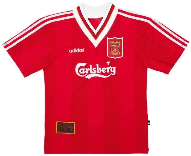adidas 1995-96 Liverpool Home Shirt - 9/10 - (XL.Boys)