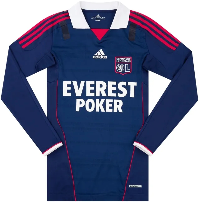 adidas 2011-12 Lyon Player Issue TechFit Away L/S Shirt - 6/10 - (S)