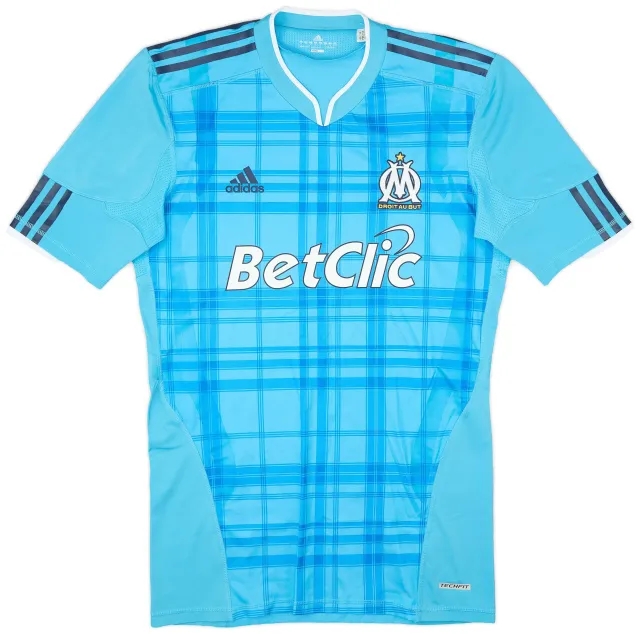 adidas 2010-11 Olympique Marseille Player Issue TechFit Away Shirt - 9/10 - (XL)