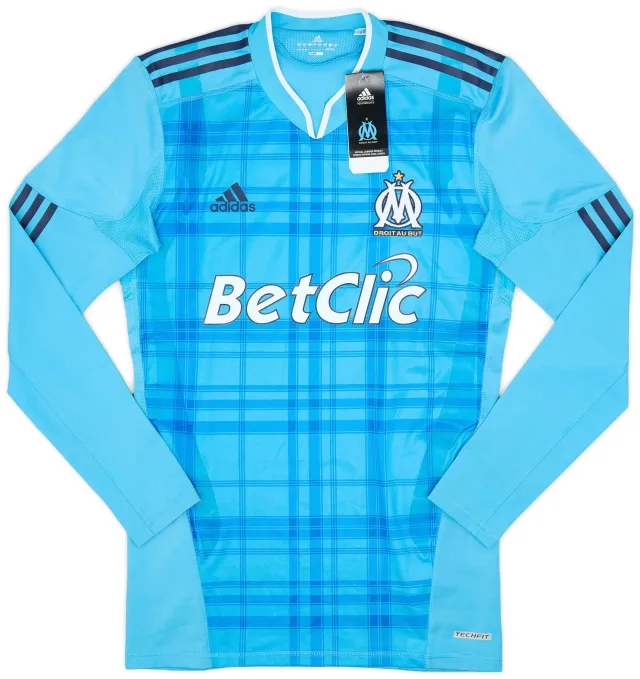 adidas 2010-11 Olympique Marseille Player Issue TechFit Away L/S Shirt (L)