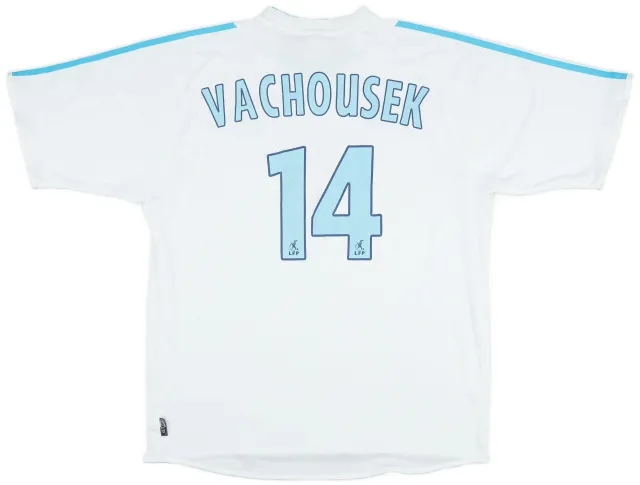 adidas 2003-04 Olympique Marseille Home Shirt Vachousek #14 - 6/10 - (XL)
