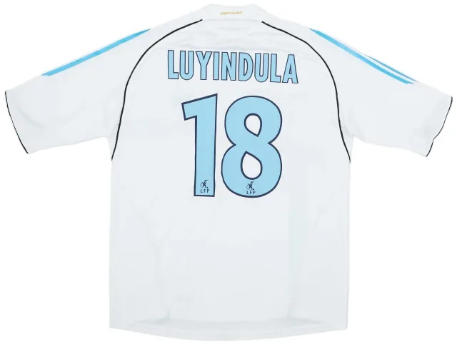adidas 2005-06 Olympique Marseille Home Shirt Luyindula #18 - 8/10 - (XL)