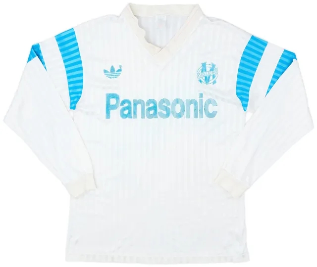 adidas 1990-91 Olympique Marseille Home L/S Shirt - 6/10 - (M)