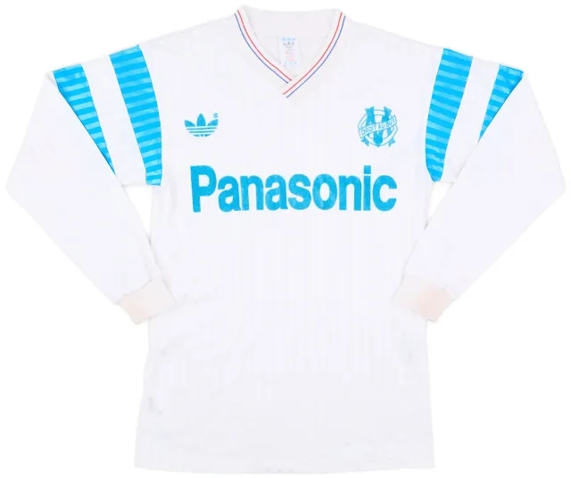 adidas 1990-91 Olympique Marseille Home L/S Shirt - 8/10 - (S)