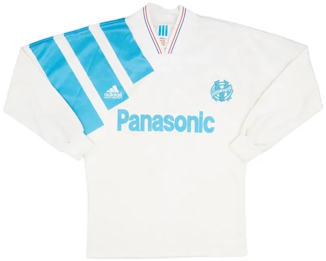 adidas 1991-92 Olympique Marseille Home L/S Shirt - 8/10 - (S)