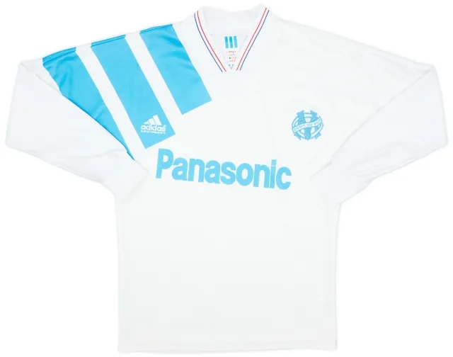adidas 1991-92 Olympique Marseille Home L/S Shirt - 8/10 - (S)