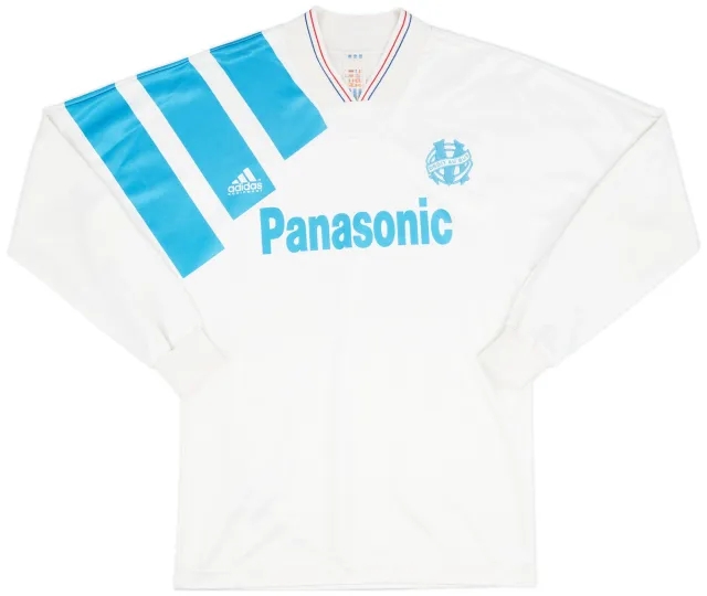 adidas 1991-92 Olympique Marseille Home L/S Shirt - 9/10 - (S)