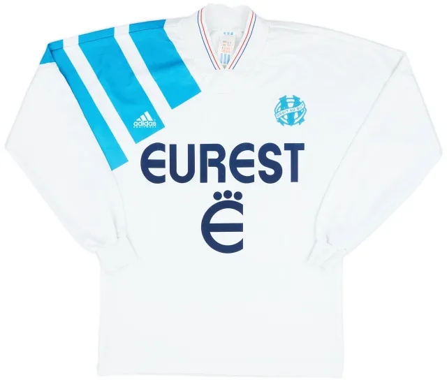adidas 1993-94 Olympique Marseille Home L/S Shirt - 8/10 - (S)