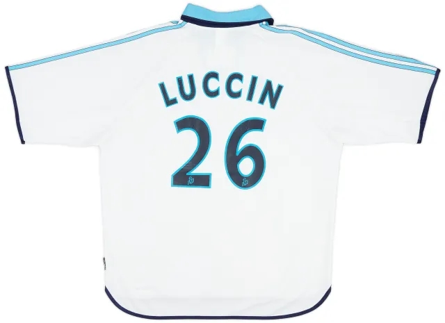 adidas 1999-00 Olympique Marseille Home Shirt Luccin #26 - 8/10 - (XL)