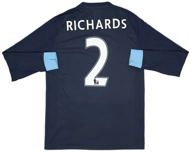 Umbro 2010-12 Manchester City Away L/S Shirt Richards #2 - 6/10 - (L)