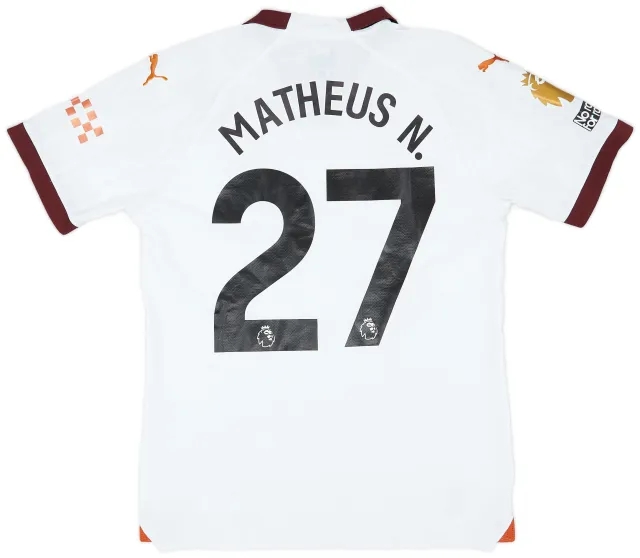 Puma 2023-24 Manchester City Match Issue Away Shirt Matheus N. #27
