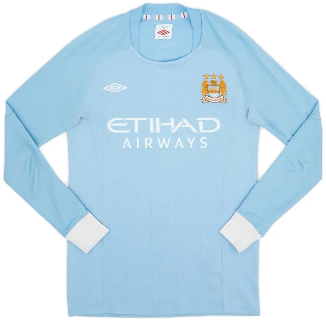 Umbro 2010-11 Manchester City Home L/S Shirt - 4/10 - (XL.Boys)