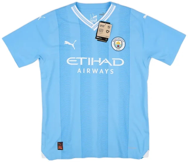Puma 2023-24 Manchester City Authentic Home Shirt Haaland #9 (M)