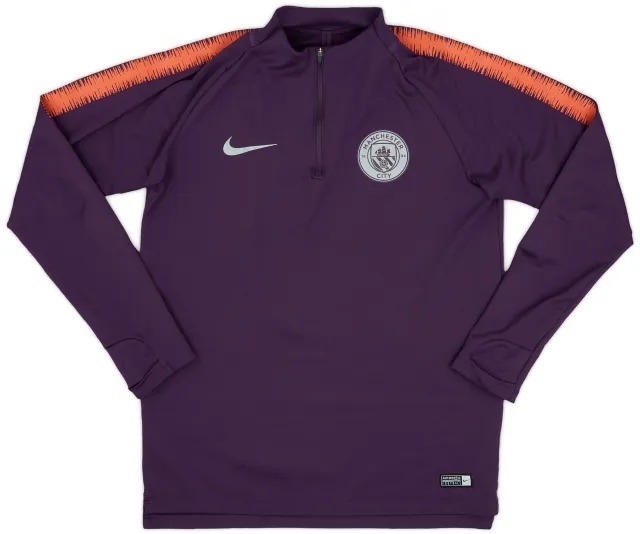 2018-19 Manchester City Nike 1/4 Zip Drill Top - 9/10 - (M)