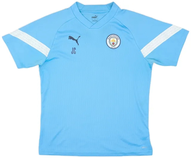 2021-22 Manchester City Staff Issue Puma Training Shirt 'JC' - 6/10 - (L)