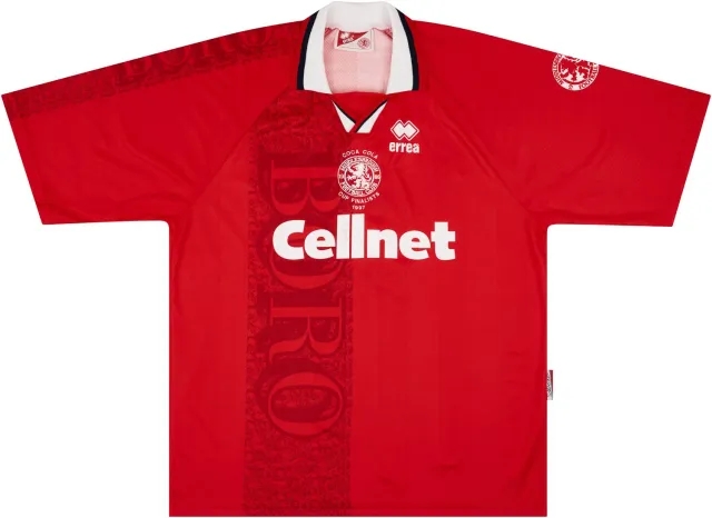 Errea 1996-97 Middlesbrough Player Issue League Cup Final Home Shirt Morris #26