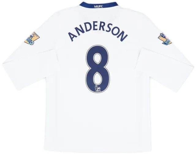 Nike 2008-10 Manchester United Away L/S Shirt Anderson #8 - 8/10 - (S)