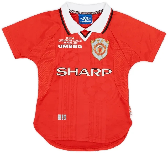Umbro 1999-00 Manchester United 'CL Winners' Shirt - 8/10 - (XS.Boys)