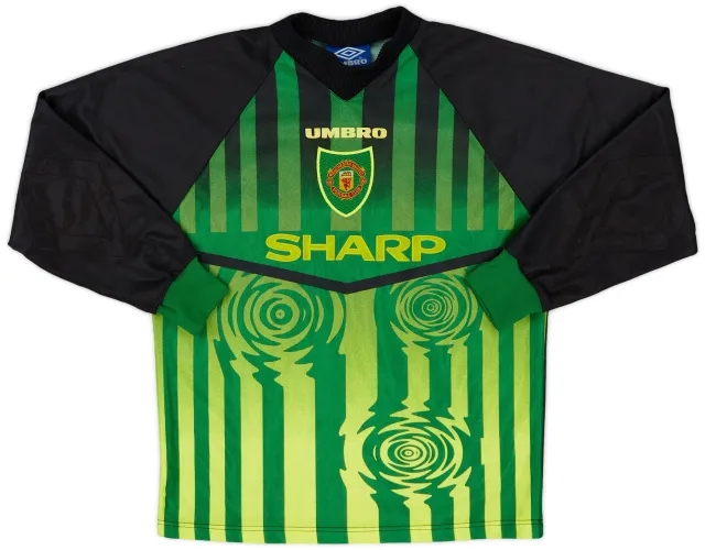 Umbro 1997-98 Manchester United Green GK Shirt - 8/10 - (L.Boys)