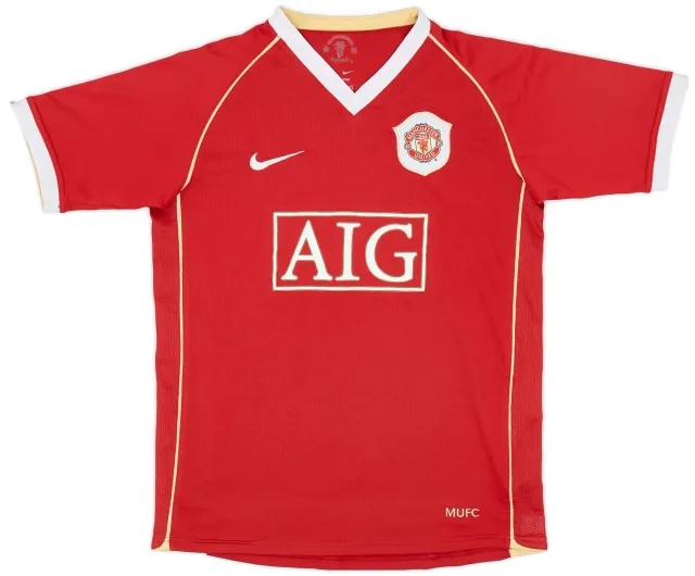 Nike 2006-07 Manchester United Home Shirt - 8/10 - (L.Boys)