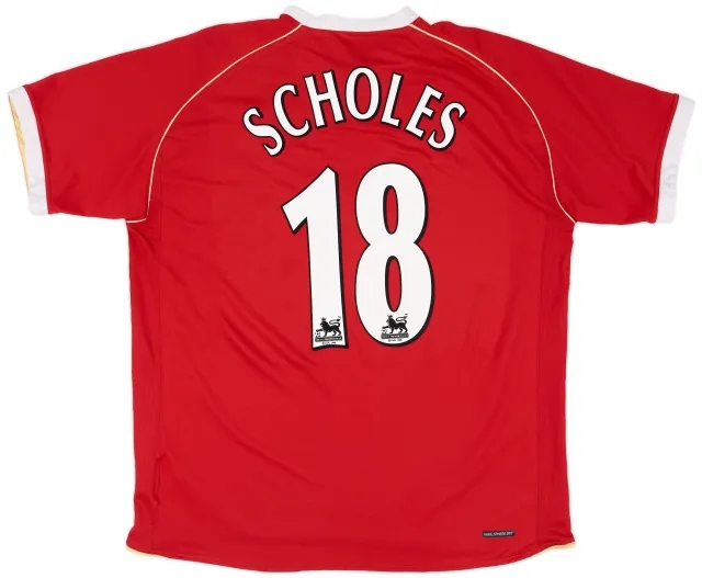 Nike 2006-07 Manchester United Home Shirt Scholes #18 - 6/10 - (XL)