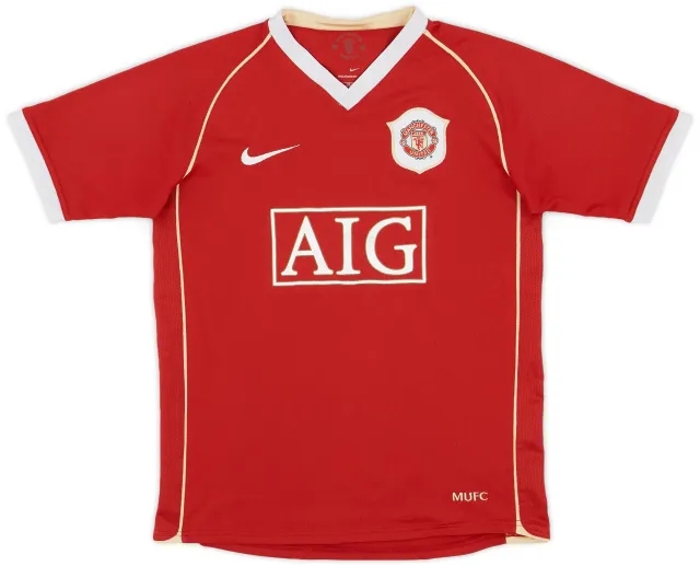 Nike 2006-07 Manchester United Home Shirt - 7/10 - (L.Boys)