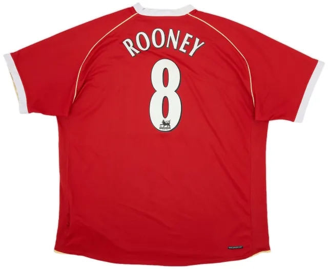 Nike 2006-07 Manchester United Home Shirt Rooney #8 - 5/10 - (XXL)