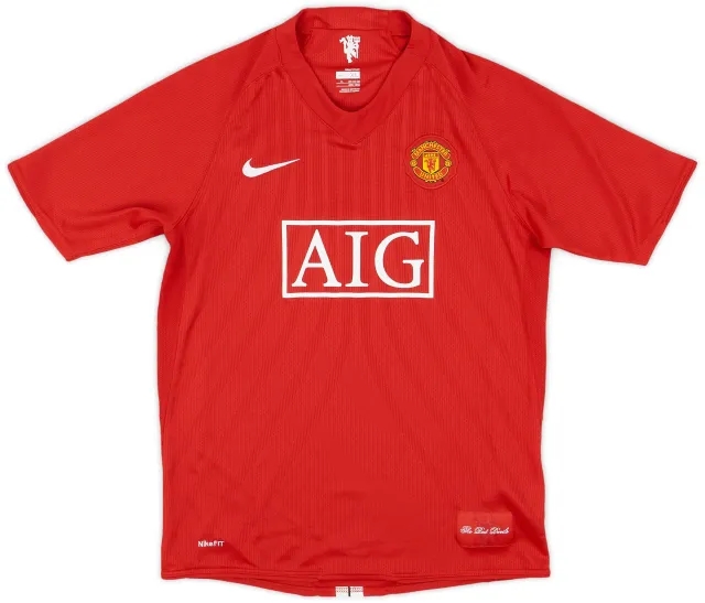 Nike 2007-09 Manchester United Home Shirt - 7/10 - (XL.Boys)