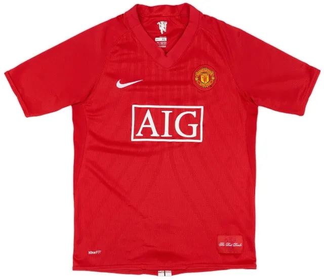 Nike 2007-09 Manchester United Home Shirt - 7/10 - (XL.Boys)