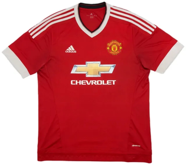 adidas 2015-16 Manchester United Home Shirt - 4/10 - (L)