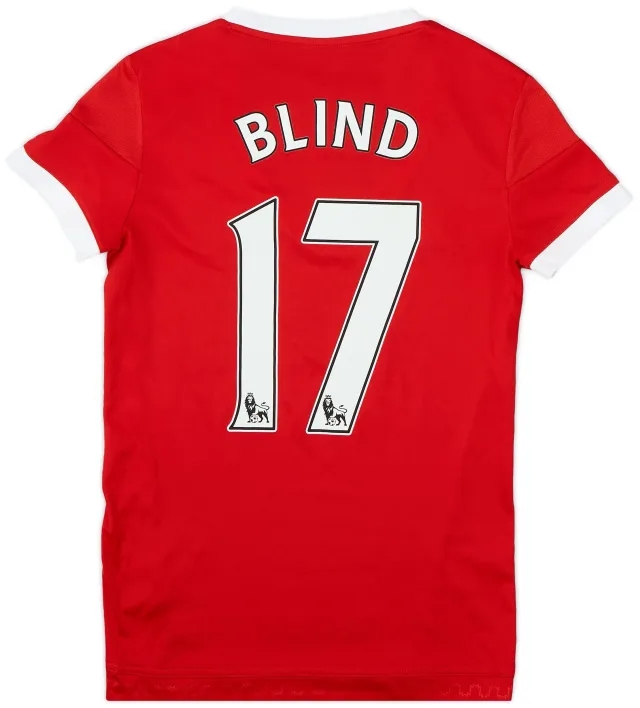 adidas 2015-16 Manchester United Home Shirt Blind #17 - 9/10 - (Women's S)