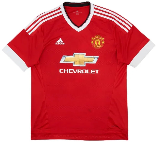 adidas 2015-16 Manchester United Home Shirt - 4/10 - (L)