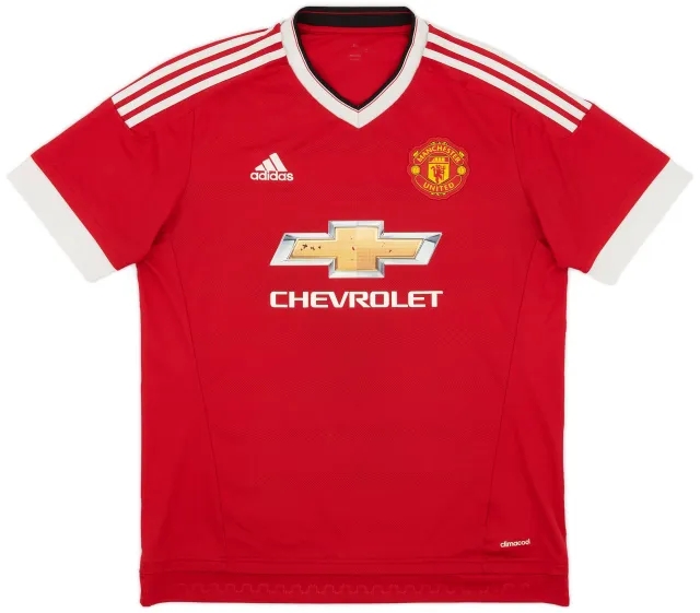 adidas 2015-16 Manchester United Home Shirt - 4/10 - (L)