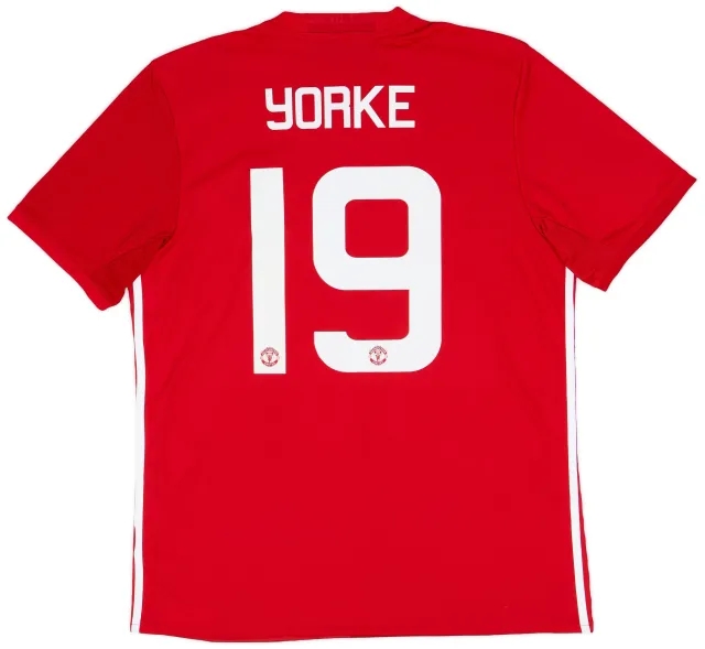 adidas 2016-17 Manchester United Home Shirt Yorke #19 - 9/10 - (L)