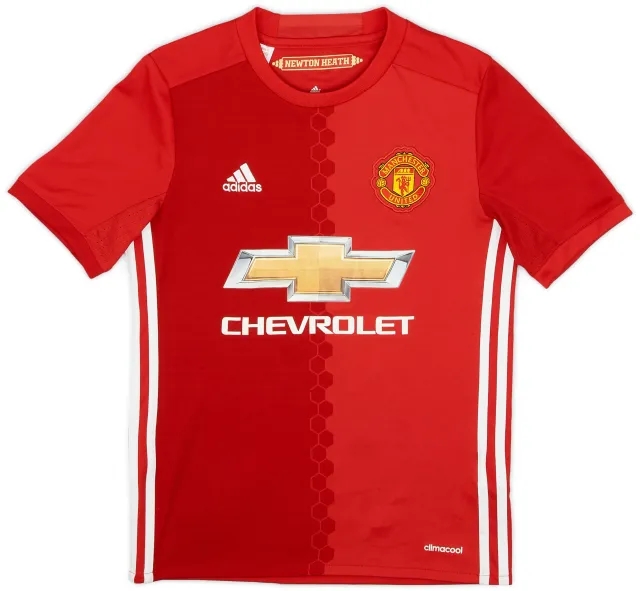 adidas 2016-17 Manchester United Home Shirt - 9/10 - (M.Boys)