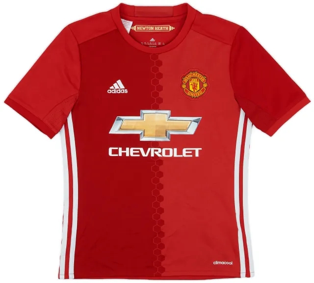 adidas 2016-17 Manchester United Home Shirt - 8/10 - (M.Boys)