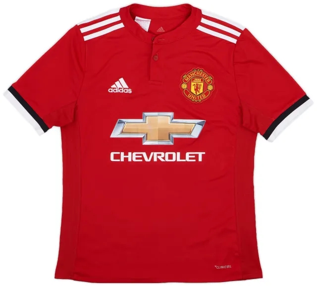 adidas 2017-18 Manchester United Home Shirt - 8/10 - (L.Boys)