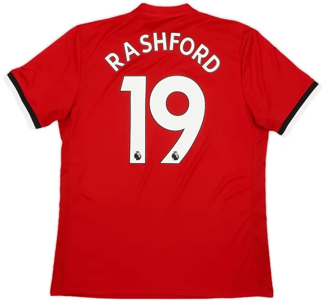 adidas 2017-18 Manchester United Home Shirt Rashford #19 - 8/10 - (L)