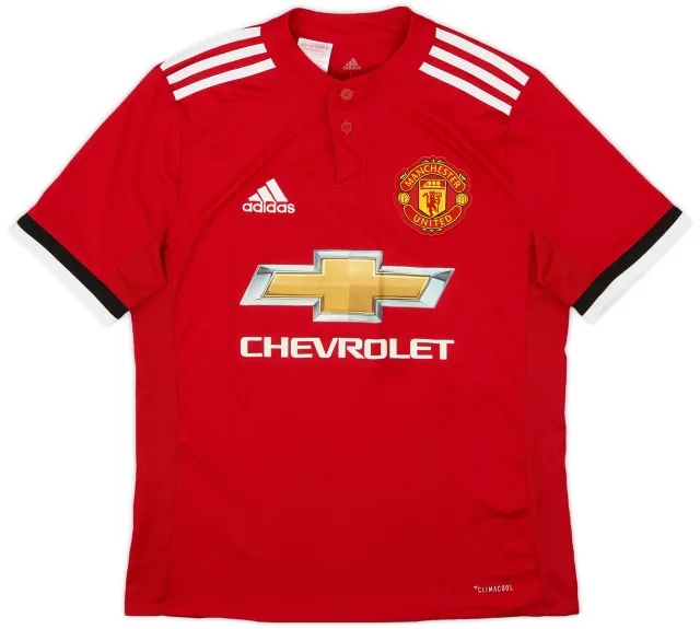 adidas 2017-18 Manchester United Home Shirt - 8/10 - (L.Boys)