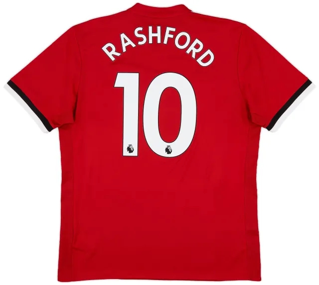 adidas 2017-18 Manchester United Home Shirt Rashford #10 - 7/10 - (L)