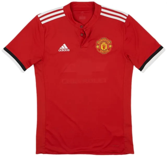 adidas 2017-18 Manchester United Home Shirt - 4/10 - (S)