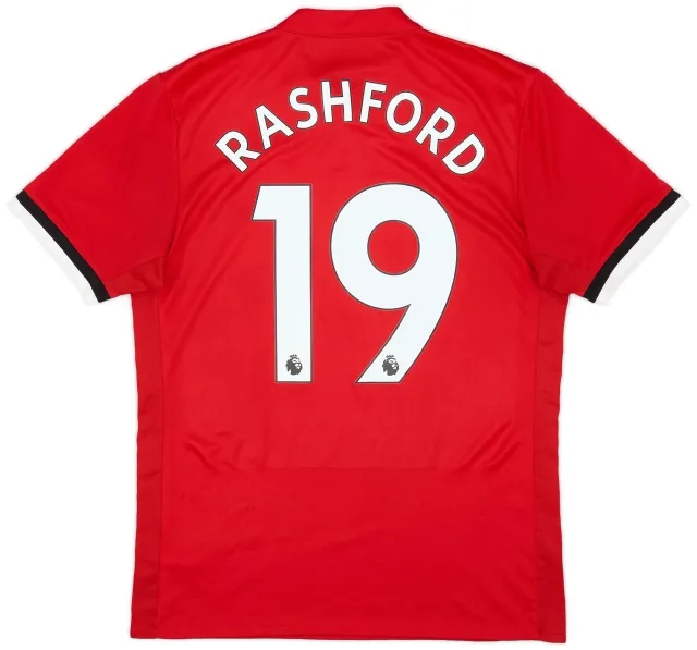 adidas 2017-18 Manchester United Home Shirt Rashford #19 - 7/10 - (M)