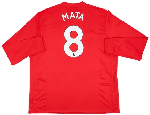 adidas 2017-18 Manchester United Home L/S Shirt Mata #8 (XXL)
