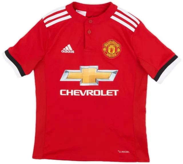 adidas 2017-18 Manchester United Home Shirt - 8/10 - (M.Boys)
