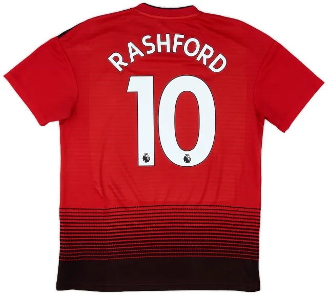 adidas 2018-19 Manchester United Home Shirt Rashford #10 - 8/10 - (M)