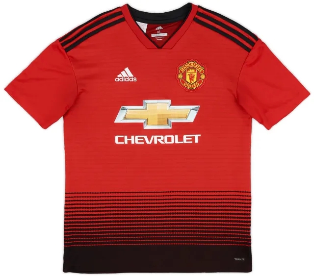 adidas 2018-19 Manchester United Home Shirt - 8/10 - (XL.Boys)
